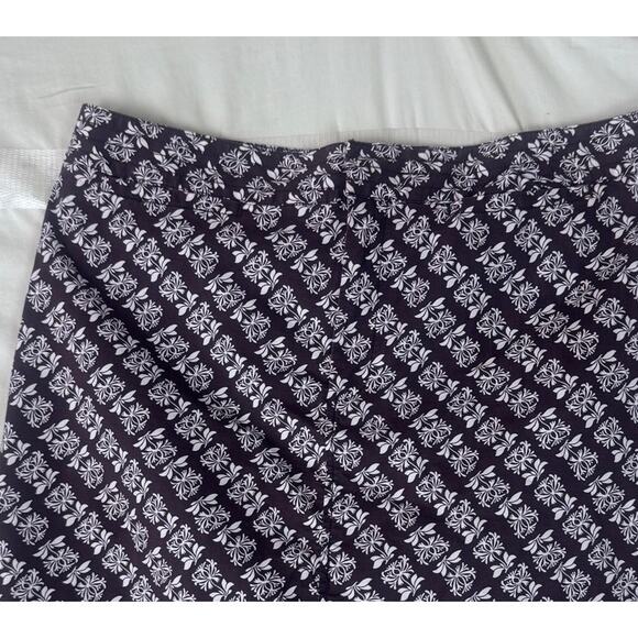 Dockers Brown White 12 Floral Stretch Front Closure w/Pockets Skirt Skort - Picture 2 of 7